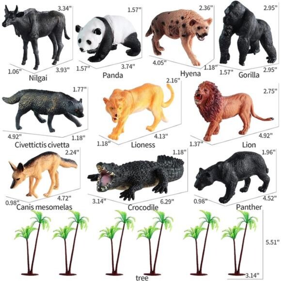 31 Pcs Safari Animals Figures Including 24 Realistic Jungle Playset Toys Zoo - Picture 3 of 7